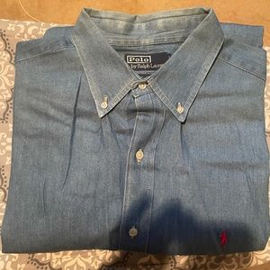 Denim Ralph Lauren button down long sleeve.  Worn once.